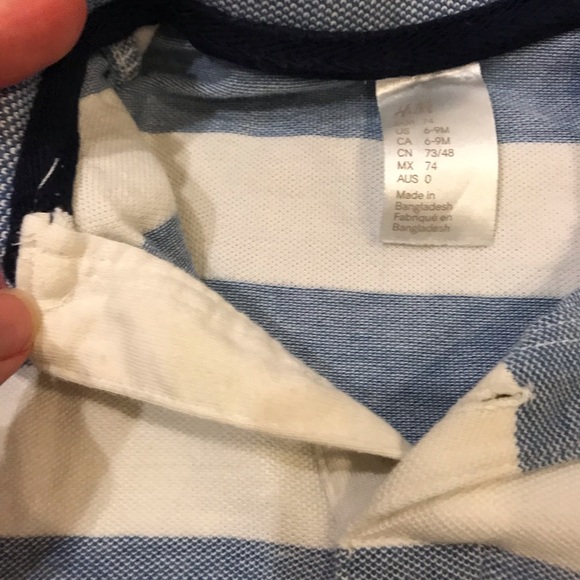 3/$15 H&M Baby Striped Polo Shirt 6-9 mo - Picture 8 of 11